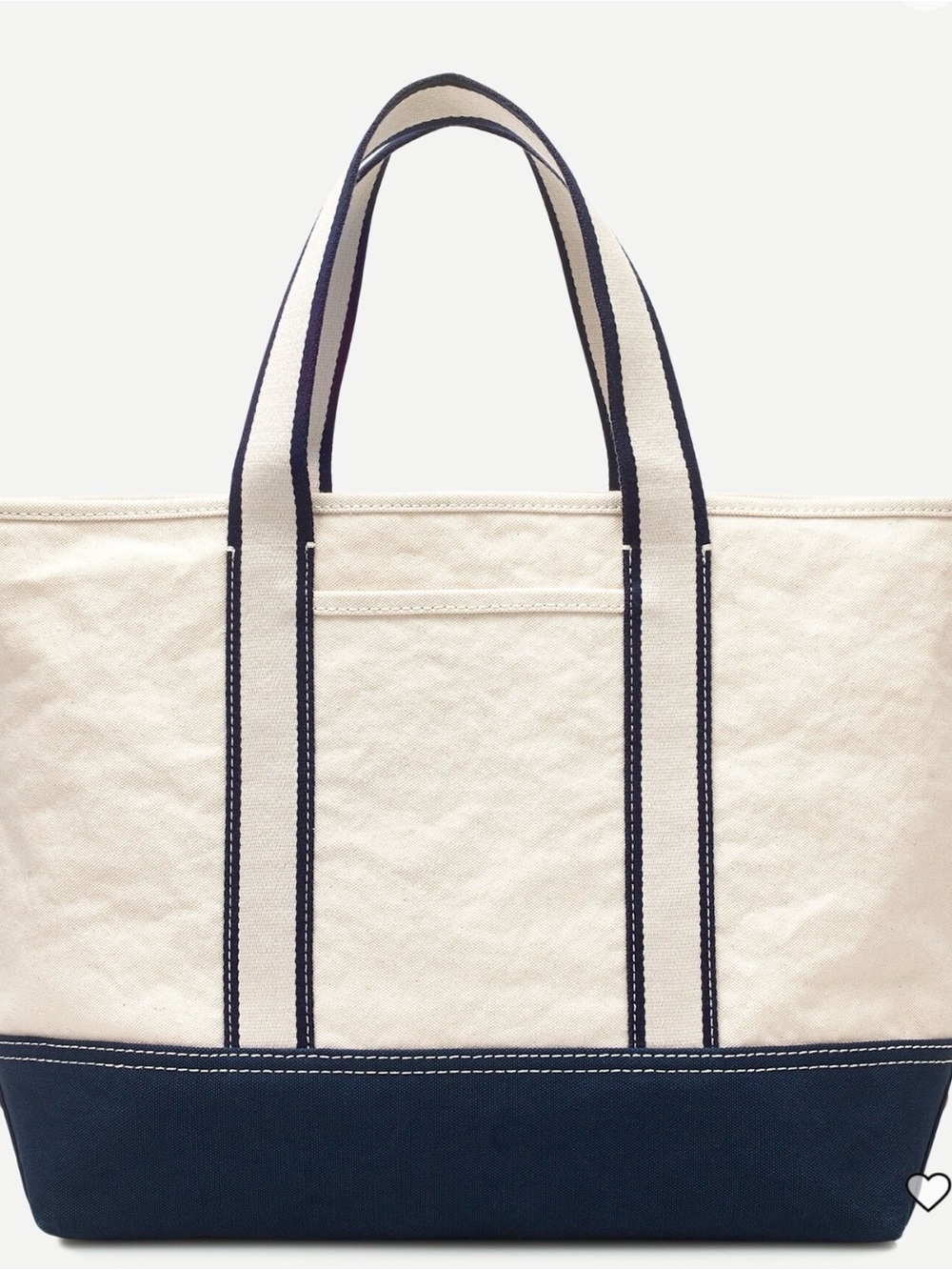 J. Crew Canvas Medium Montauk Tote with Cream Body and Red Base - Picture 3 of 3